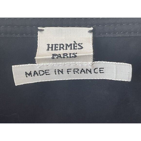 Hermès Womens Black Long-Sleeve Button-Up Shirt With Waist Tie Detail 100% Cotto - Picture 7 of 9